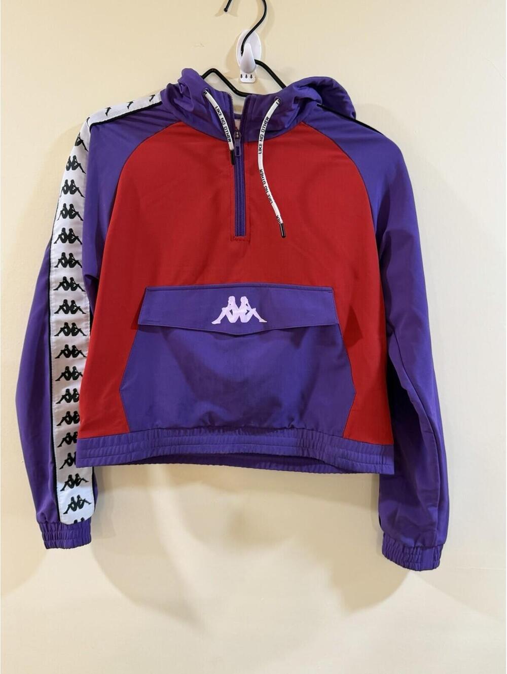 Size Small Kappa Hoodie Pullover Red and Purple Cropped Girls (Size Small)